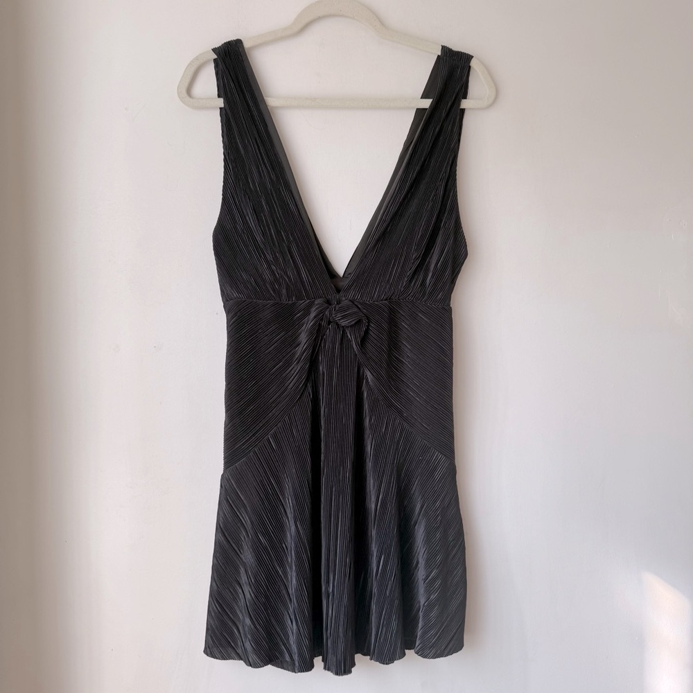 Free People Black Pleated Twist And Shout Mini Dress 4 - Picture 6 of 9
